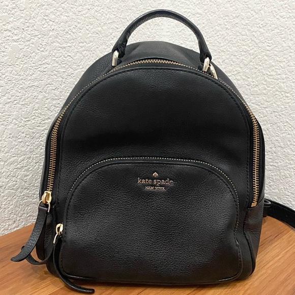 KATE SPADE Jackson Pebbled Leather Black Medium Backpack 9”X9”X4.5” - Picture 11 of 16